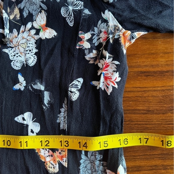 The Kooples Lace Up Black Butterfly Floral Print Dress size 3 - Picture 12 of 15
